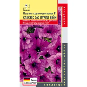 Петуния Пурпл Вейн крупноцветковая F1 серия Success 360 10 шт Плазменные семена 67₽