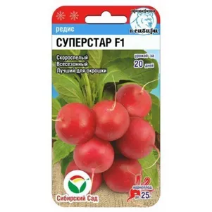 Редис Суперстар F1 цп 1 г Семена Сибирский сад 39₽