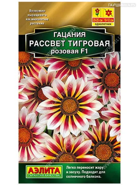 Гацания Рассвет тигровая розовая 5 шт