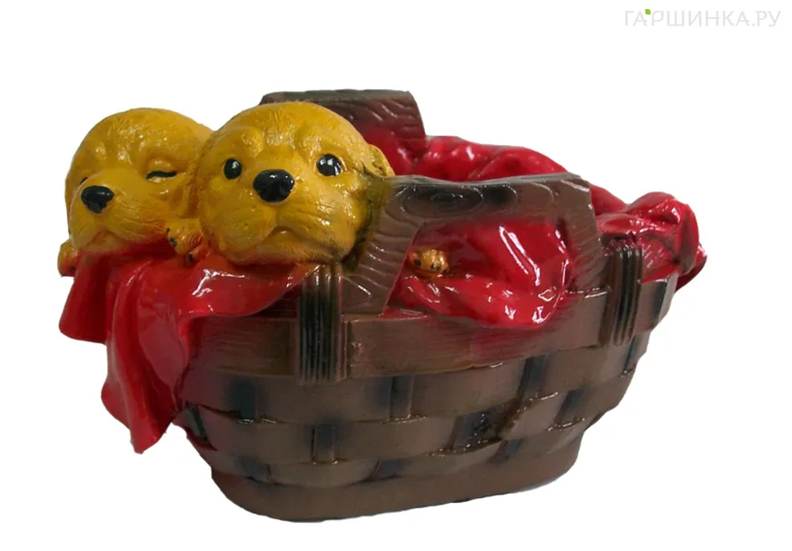 Кашпо щенки в корзине 20*30*17