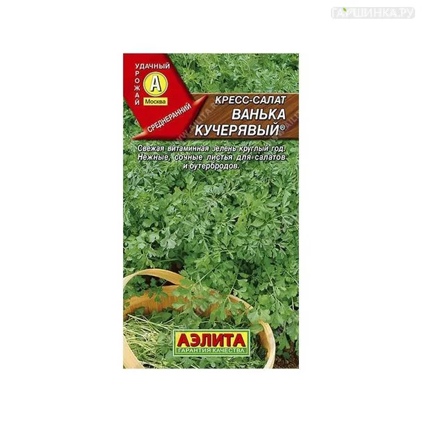 Кресс-салат Ванька кучерявый ЦП 1, Семена Аэлита