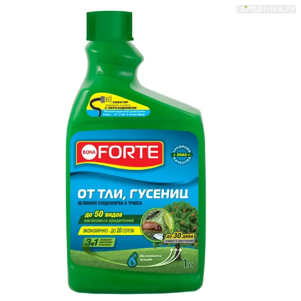 Дополнительный флакон Bona Forte концентрат от ТЛИ, ГУСЕНИЦ и других насекомых, 1 л