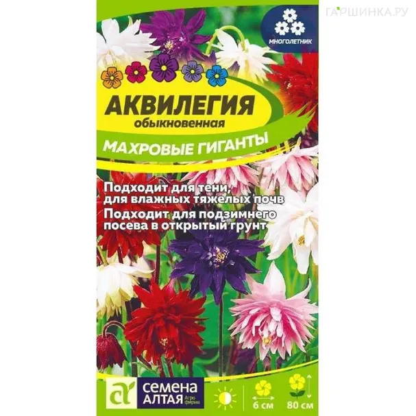 Аквилегия Махровые Гиганты, смесь  0,1гр ЦП