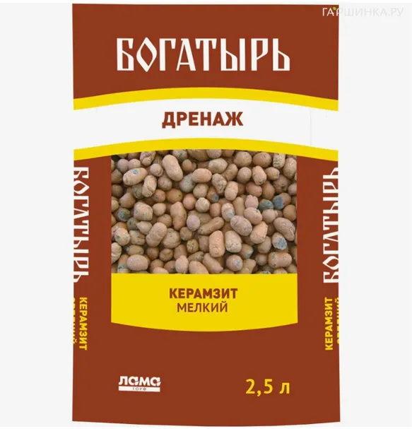 Керамзит мелкий Богатырь дренаж