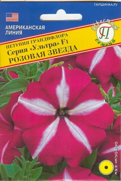 Петуния гранд."Ультра" Розовая звезда F1 10 др, Престиж