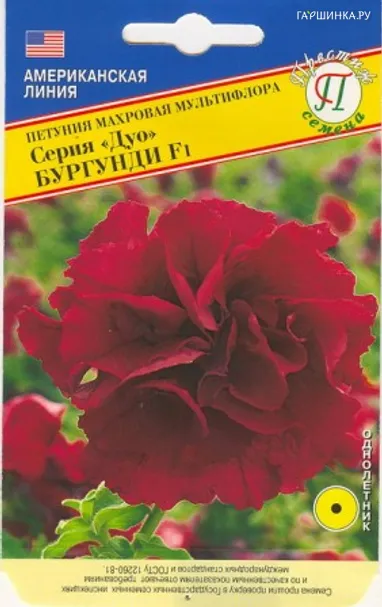 Петуния махр.мульт."Дуо" Бургунди F1 10 др, Престиж