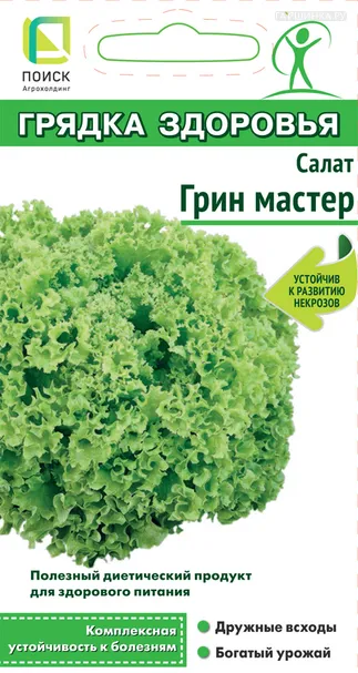 Салат Грин Мастер (сер. Грядка здоровья) 0,5 г, Семена Поиск