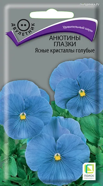 Анютины глазки Ясные кристаллы голубые 0,2 г, Семена Поиск