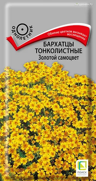Бархатцы Золотой самоцвет тонколистные 0,1 г, Семена Поиск