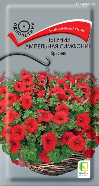 Петуния Симфония Красная ампельная 0,01 г, Семена Поиск
