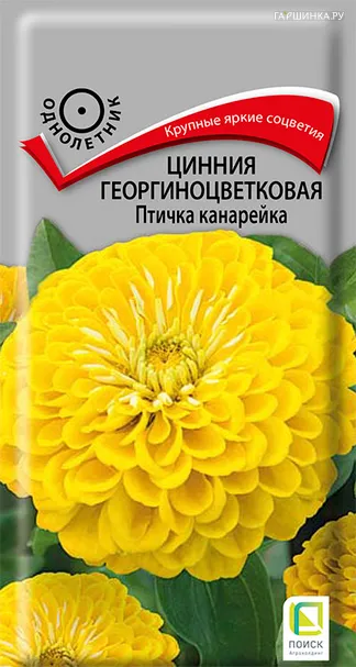Цинния георгиноцветковая Птичка канарейка 0,4, Поиск