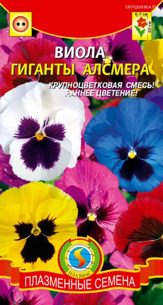 Виола Гиганты Алсмера крупноцветковая смесь, 0,05 гр, Плазменные семена