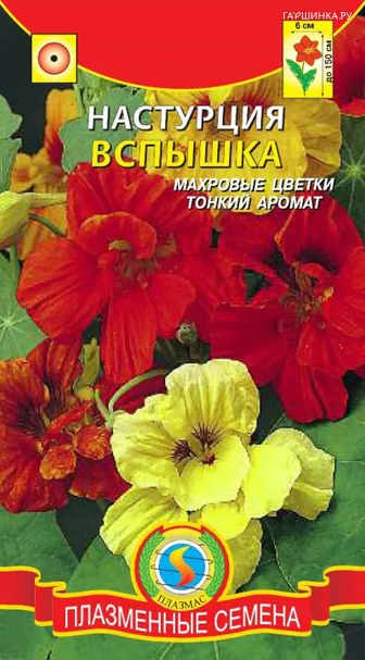 Настурция Вспышка, 9 шт, Плазменные семена