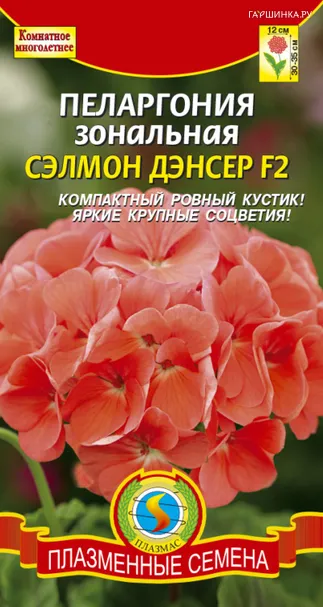 Пеларгония зональная Сэлмон Дэнсер F2, 3 шт, Плазменные семена