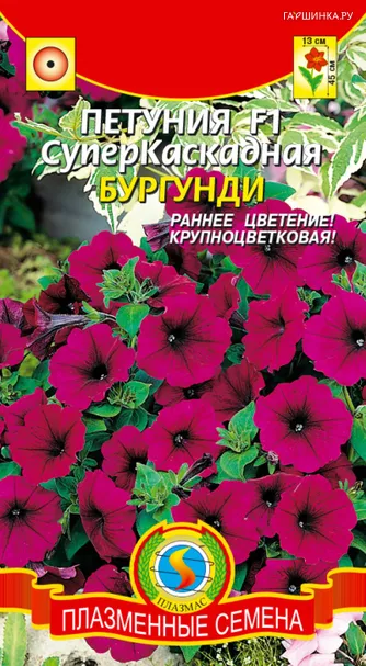 Петуния F1 Суперкаскадная Бургунди, 10драже в пробирке, Плазменные семена