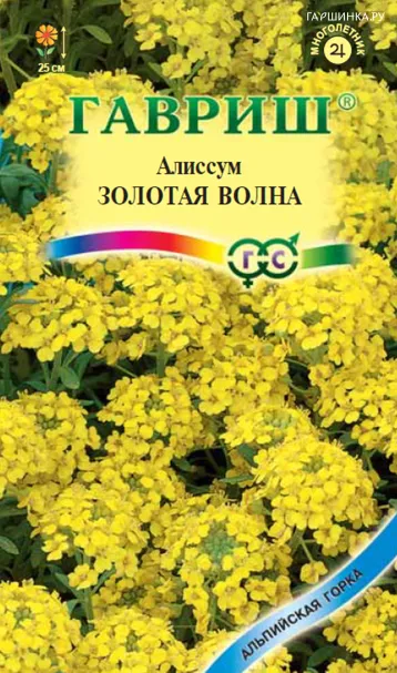 Алиссум Золотая волна скальный, 0,1 г, Альпийская горка