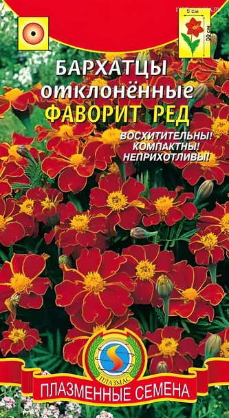 Бархатцы Фаворит Ред отклоненные 30 шт, Плазменные семена