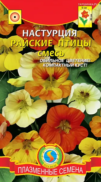 Настурция Райские птицы смесь 9шт, Плазменные семена
