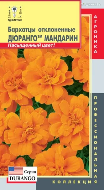 Бархатцы Дюранго Мандарин отклоненные 10шт, Плазменные семена