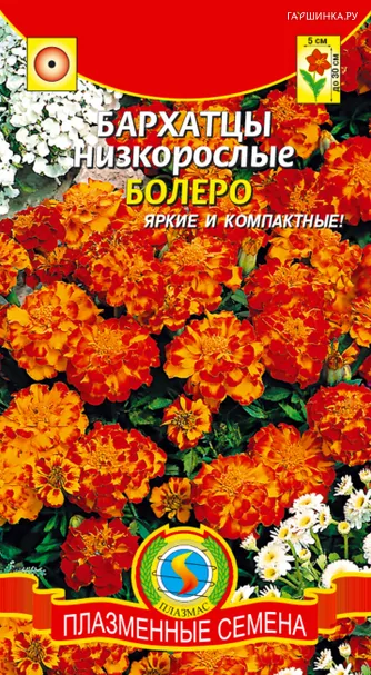 Бархатцы Болеро низкорослые 45 шт, Плазменные семена
