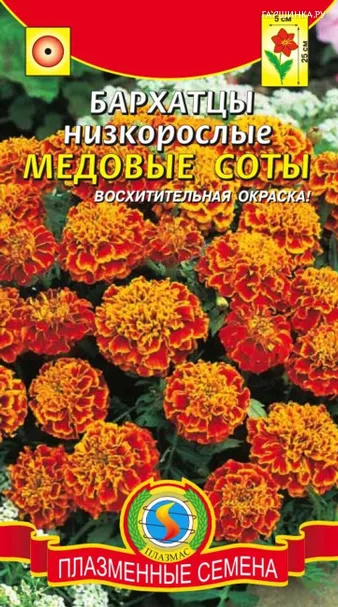 Бархатцы Медовые соты низкорослые 45 шт, Плазменные семена