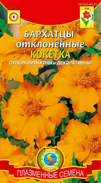 Бархатцы Кокетка отклоненные 30 шт, Плазменные семена