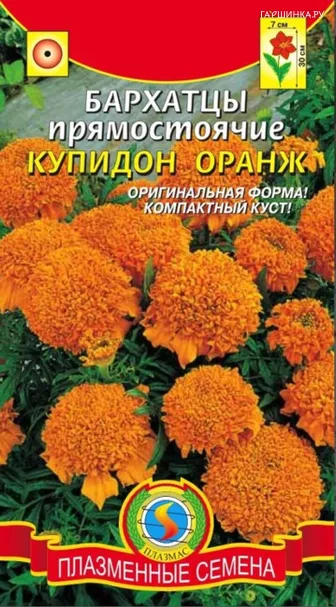 Бархатцы Купидон Оранж прямостоячие 20 шт, Плазменные семена