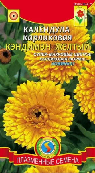 Календула Кэндимэн Желтый карликовая 0,2 г, Плазменные семена