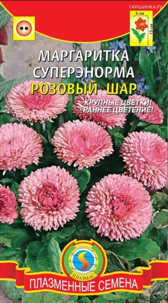 Маргаритка Розовый шар СуперЭнорма 0,05г, Плазменные семена