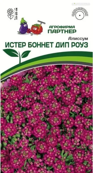 Алиссум Истер Боннет Дип Роуз морской 0,01 г. Семена Партнер