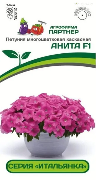 Петуния "Итальянка" Анита F1 каскадная розовая 5 шт. Партнер