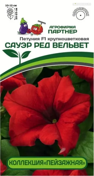 Петуния Сауэр Ред Вельвет F1 крупноцветковая кустовая 10 шт. Партнер