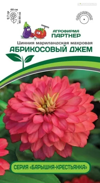 Цинния Абрикосовый Джем махровая (серия Барышня-крестьянка) 5 шт. Семена Партнер
