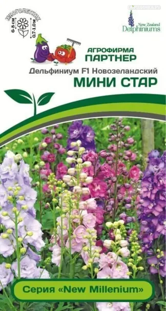 Дельфиниум новозеландский Мини Стар F1 3 шт. Партнер