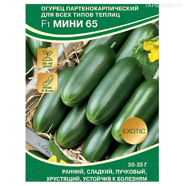 Огурец Мини 65 F1 ц/п  3 шт, Семена Семко