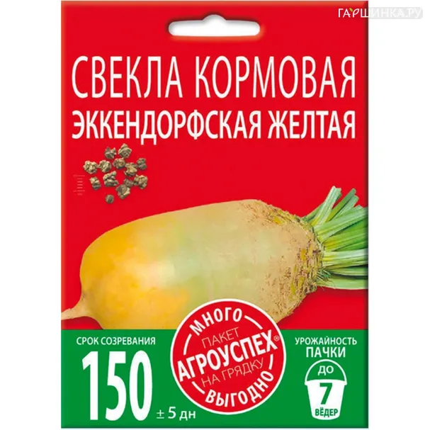 Свекла Эккендорфская желтая (кормовая) ц/п 8 г. Семена Агроуспех