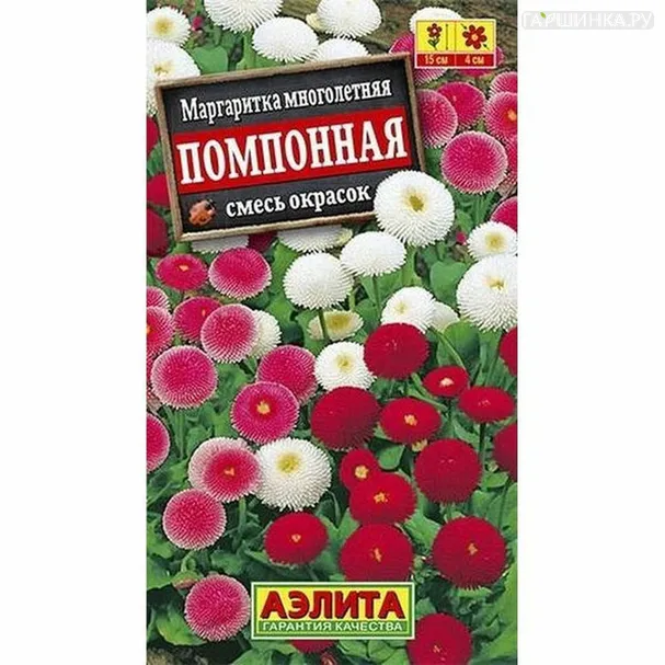Маргаритка Помпонная смесь ц/п, Семена Аэлита