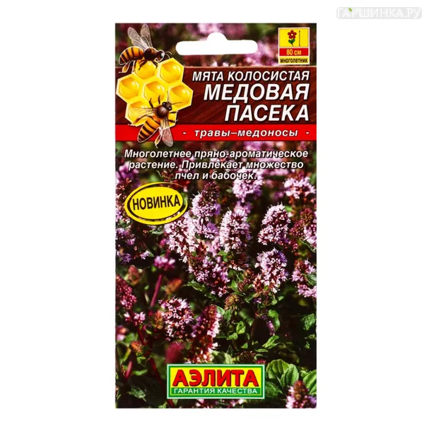 Мята Медовая пасека колосистая ц/п 0,05 г,  Семена Аэлита