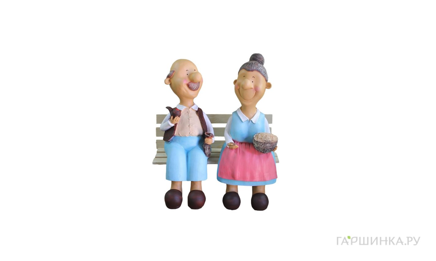 Дед с бабкой на лавке 45*28*54