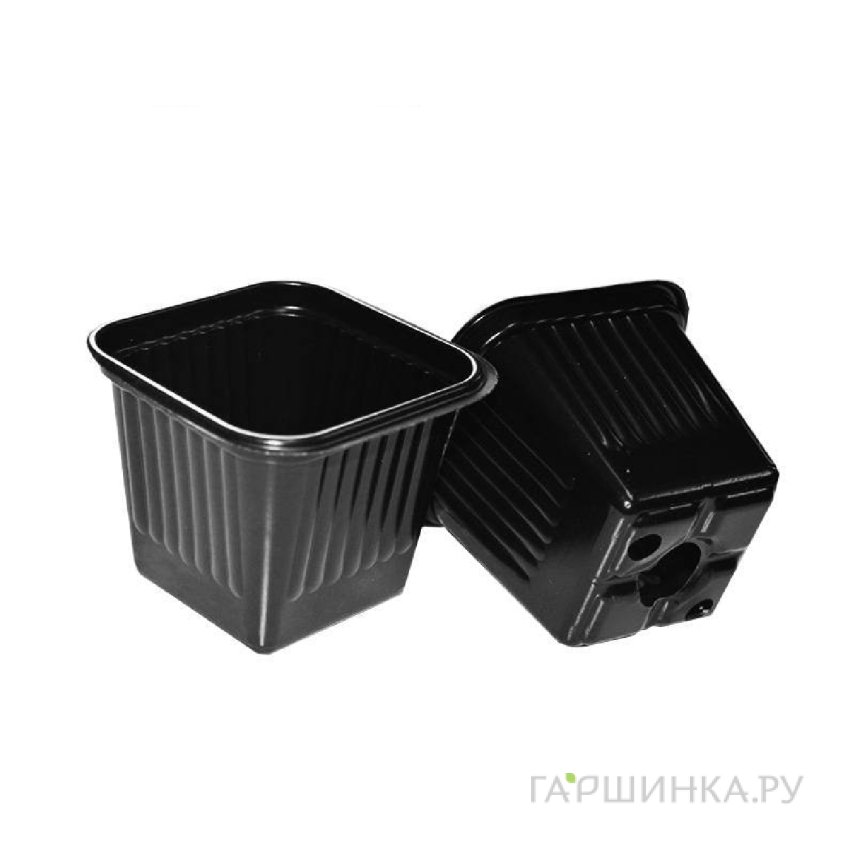 Горшок 7х7х6,5cм 10 шт технический пластик квадрат