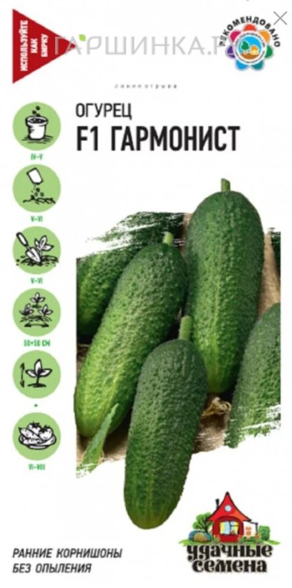 Огурец Гармонист F1 10 шт. Уд. с. Корнишон ЦП Семена Гавриш