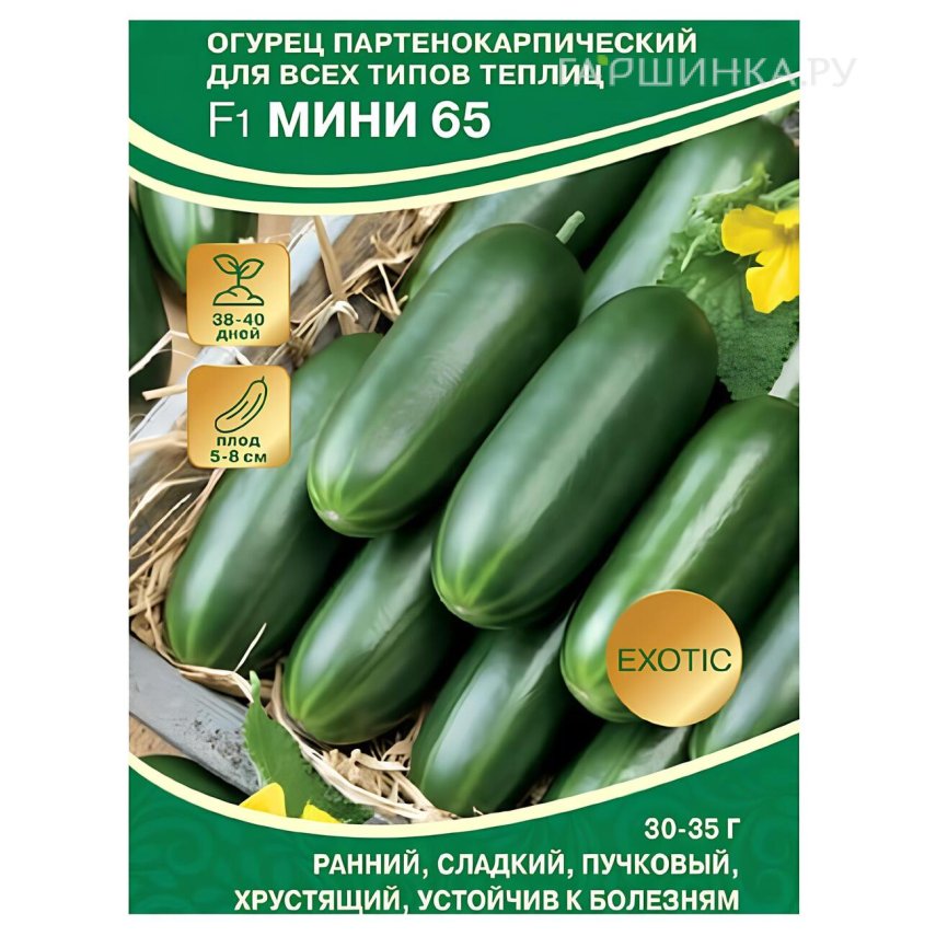 Огурец Мини 65 F1 ц/п  3 шт, Семена Семко