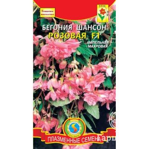 Бегония Шансон Розовая F1 клубневая ампельная 10драже в пробирке, Плазменные семена
