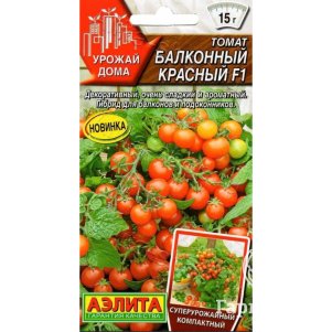 Томат Балконный красный F1 ЦП 10 шт, Семена Аэлита