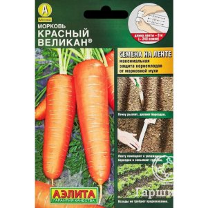 Морковь Красный великан на ленте 8 м, Семена Аэлита