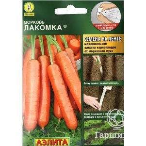Морковь Лакомка на ленте 8 м Семена Аэлита 46₽