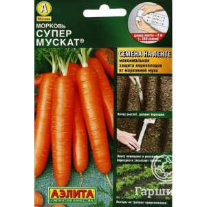 Морковь Супер Мускат на ленте 8 м Семена Аэлита 46₽